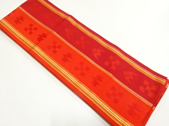JAPANESE HANHABA OBI / CHIKUZEN HAKATA / WOVEN RYUKYU KASURI